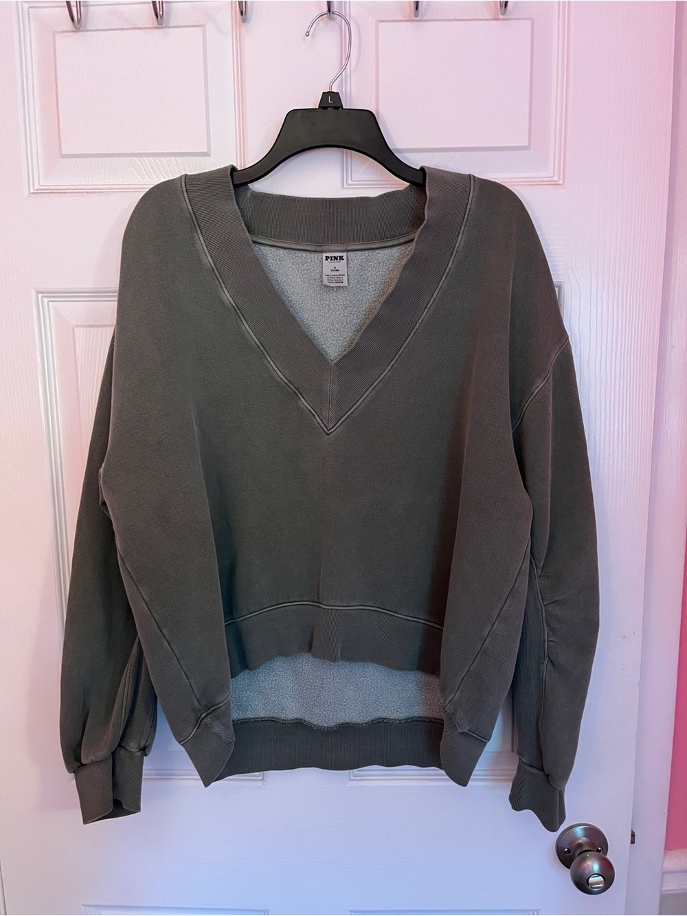 Pink Victoria Secret V-neck sweatshirt size M